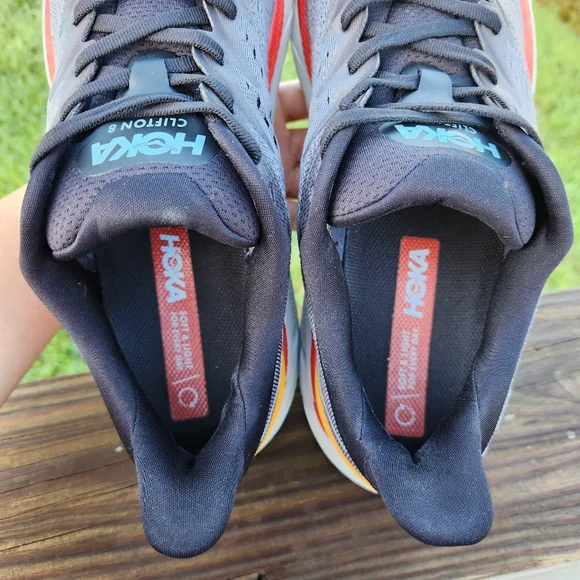 SOLD!! HOKA Men's Clifton 8 Gray Road Running/Walking Sneakers Shoes Size 11 D - Picture 6 of 16